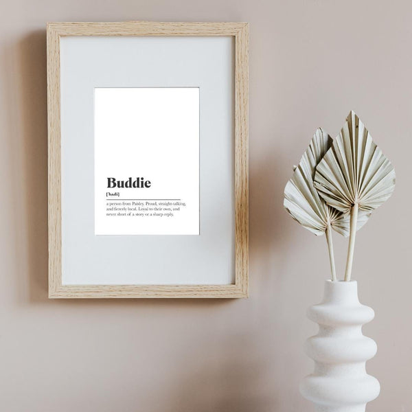 Paisley Buddie UNFRAMED PRINT Scots Room Home Decor Scotland Themed Gift Souvenir