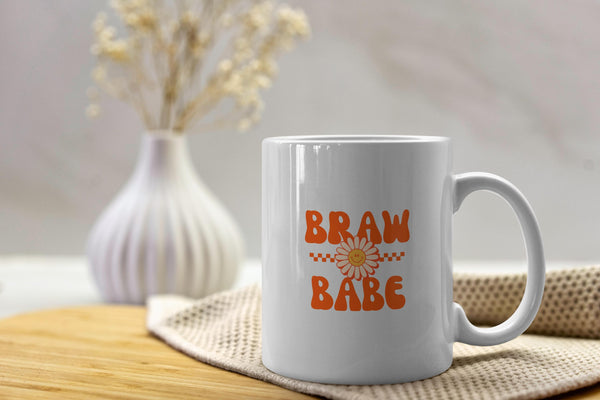 Funny Scottish Gift Mug - Braw Babe Scots Saying | Retro Scotland Slang Friend Housewarming Idea
