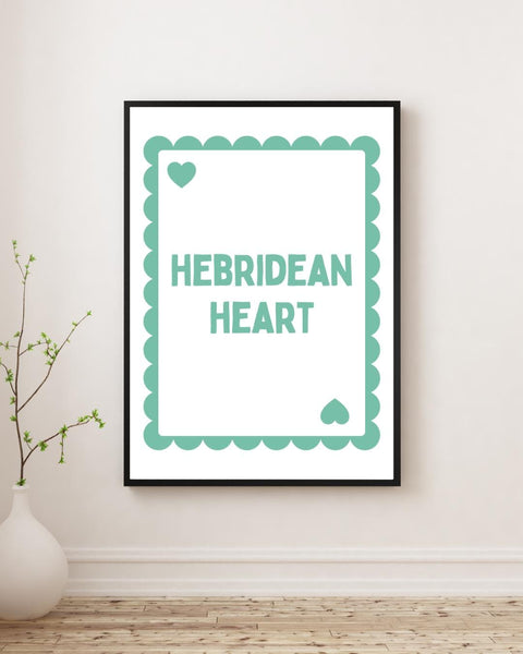 Hebridean Heart Playing Card Print | Scottish Wall Art | Hebrides Gift | Scottish Island Art | Scotland Lover Gift