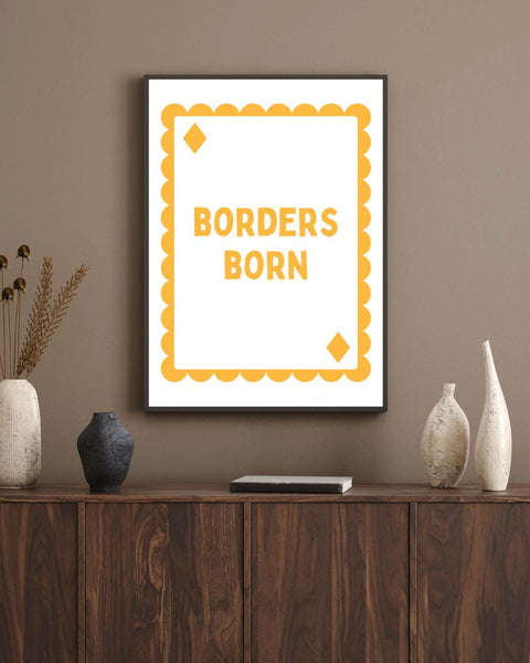 Borders Born Playing Card Print | Scottish Borders Wall Art | Scotland Gift | Scottish Home Decor | Colourful Scottish Print