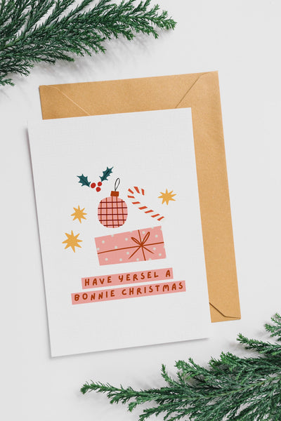 Bonnie Christmas Card | Scottish Christmas Card | Have Yersel a Bonnie Christmas | A6 Xmas Card | Cute Scottish Christmas Card | Scots Gift