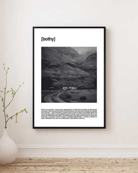 Bothy Unframed Print | Scottish Word Art | Minimalist Typography Poster | Scotland Home Decor | Friend Gift | Scotland Photography