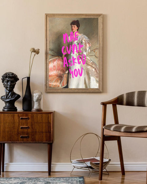 Nae C*nt Asked You Print | Funny Scottish Wall Art | Scottish Swear Print | Rude Scotland Gift | Pink Typography Maximalist Decor