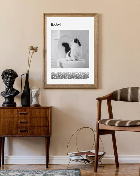 Jobby Unframed Print | Scottish Word Art | Minimalist Typography Poster | Scotland Home Decor | Funny Bathroom Print | Scotland Photography