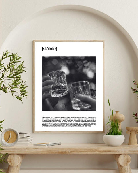 Slainte Unframed Print | Scottish Word Art | Minimalist Typography Poster | Scotland Home Decor | Friend Gift | Scotland Photography