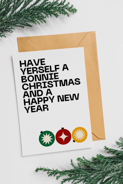 Bonnie Christmas Card | Scottish Xmas Card | Have Yerself a Bonnie Christmas | A6 Xmas Card | Modern Scots Christmas Card | Scottish Gift