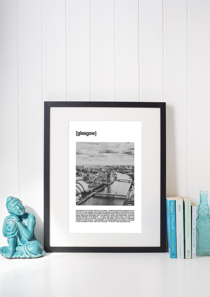 Glasgow UNFRAMED PRINT Scots Colourful Room Home Decor Scotland Themed Gift Souvenir