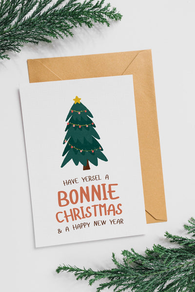 Bonnie Christmas Card | Scottish Christmas Card | Have Yersel a Bonnie Christmas | A6 Xmas Card | Christmas Tree Card | Scots Christmas Card