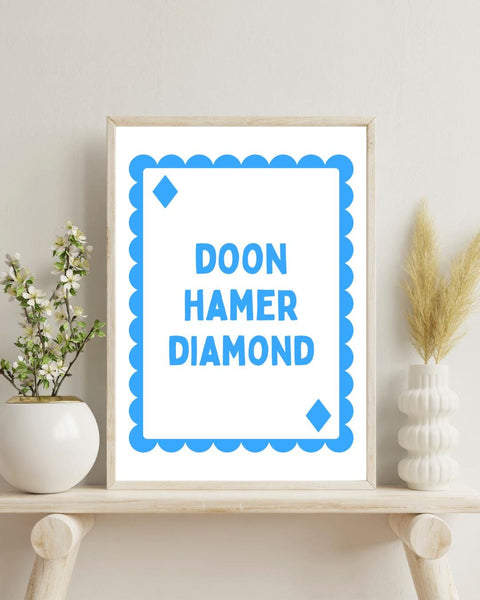Doon Hame Diamond Print | Dumfries Playing Card Wall Art | Doonhamer Gift | Dumfries Gift | Scottish Print | Scotland Wall Art