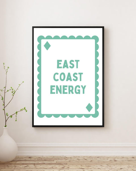 East Coast Energy Playing Card Print | Scottish East Coast Wall Art | Scotland Print | Scottish Gift | Coastal Home Decor