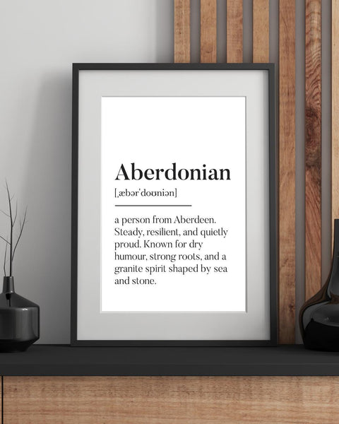 Aberdeen Aberdonian UNFRAMED PRINT Scots Room Home Decor Scotland Themed Gift Scottish Souvenir