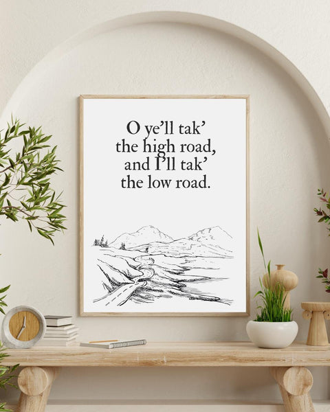 The Bonnie Banks of Loch Lomond UNFRAMED PRINT | Scottish Song Burns Night Wedding Toast | Scots Independence | Scotland Landscape History