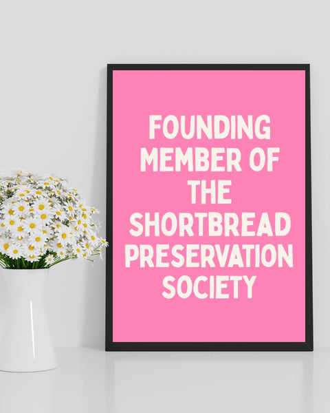 Shortbread Preservation Society Print | Funny Scottish Wall Art | Scottish Kitchen Decor | Scotland Gift (Unframed)