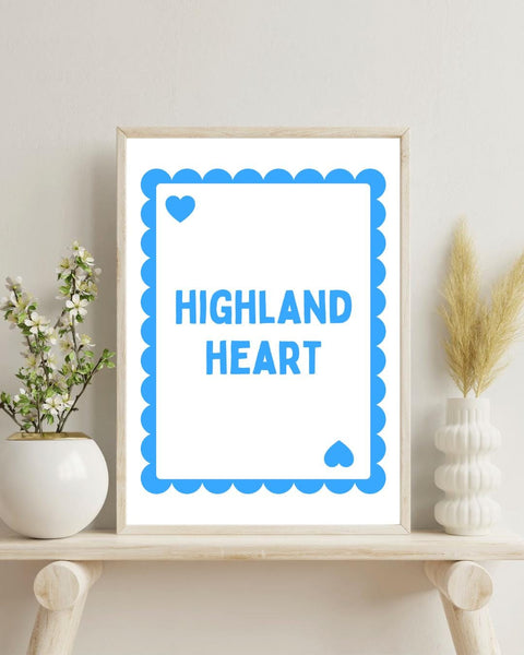 Highland Heart Playing Card Print | Scottish Highlands Wall Art | Scotland Gift | Highland Gift | Scottish Home Decor