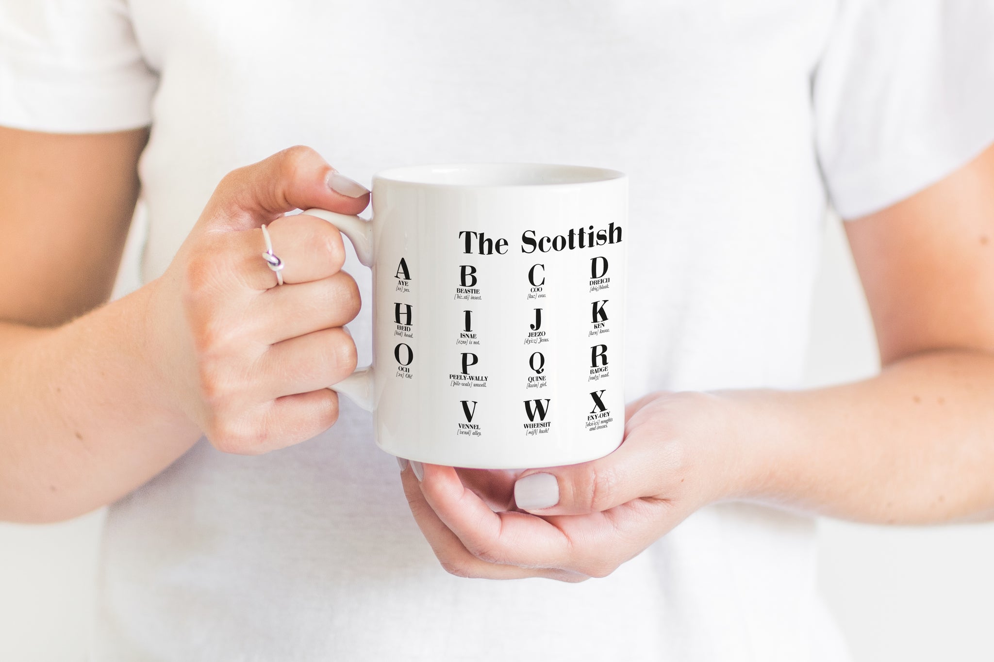 Scottish Alphabet Greeting Scots Saying Mug Housewarming Gift Minimalist Monochrome Typography Scotland Slang Definition Scottish Independence