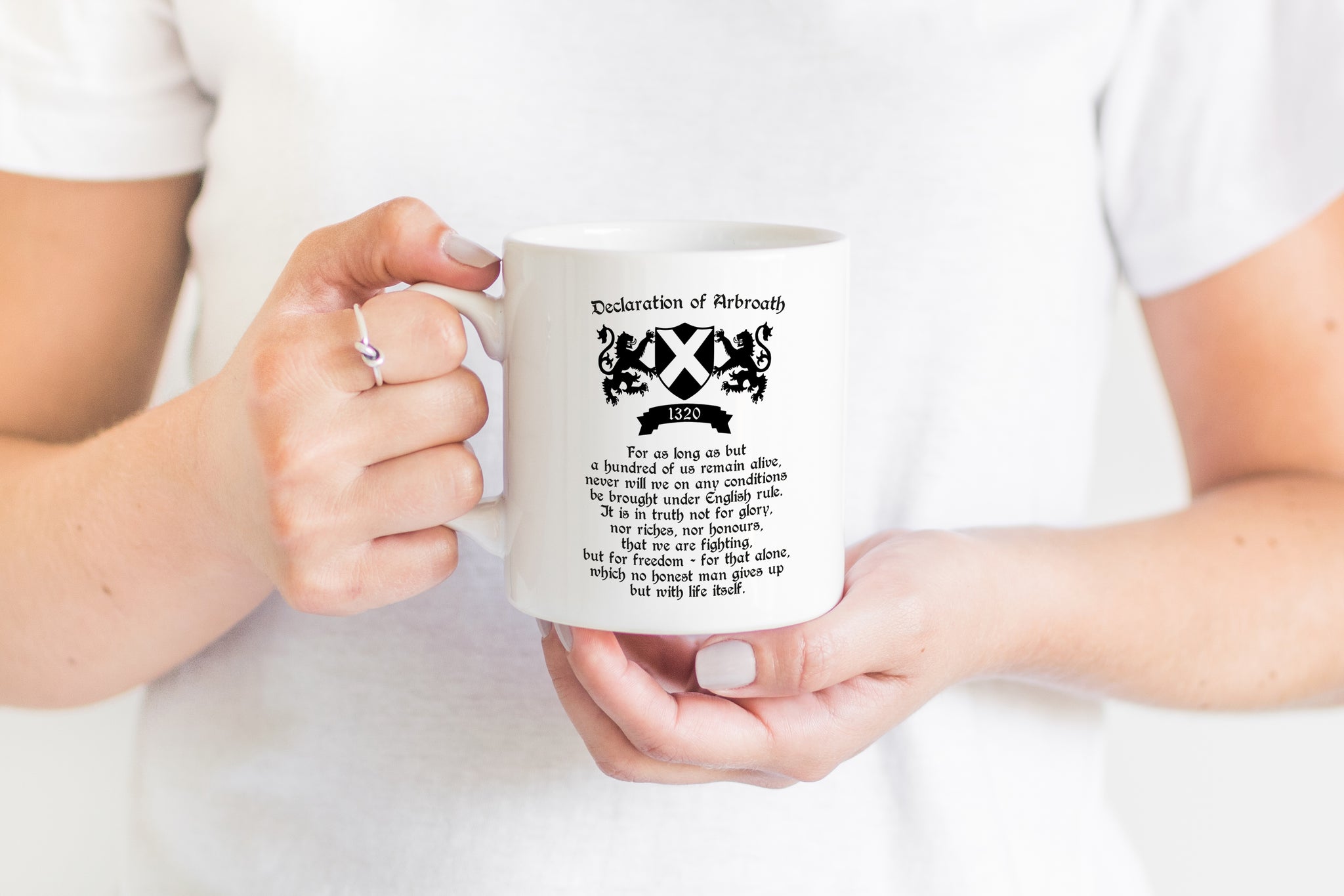 Declaration of Arbroath Independence Greeting Scots Saying Mug Housewarming Gift Minimalist Monochrome Typography Scotland Slang Definition Scottish Independence