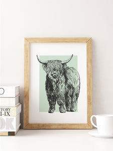 Choose Your Colour Highland Cow Scottish Unframed Print