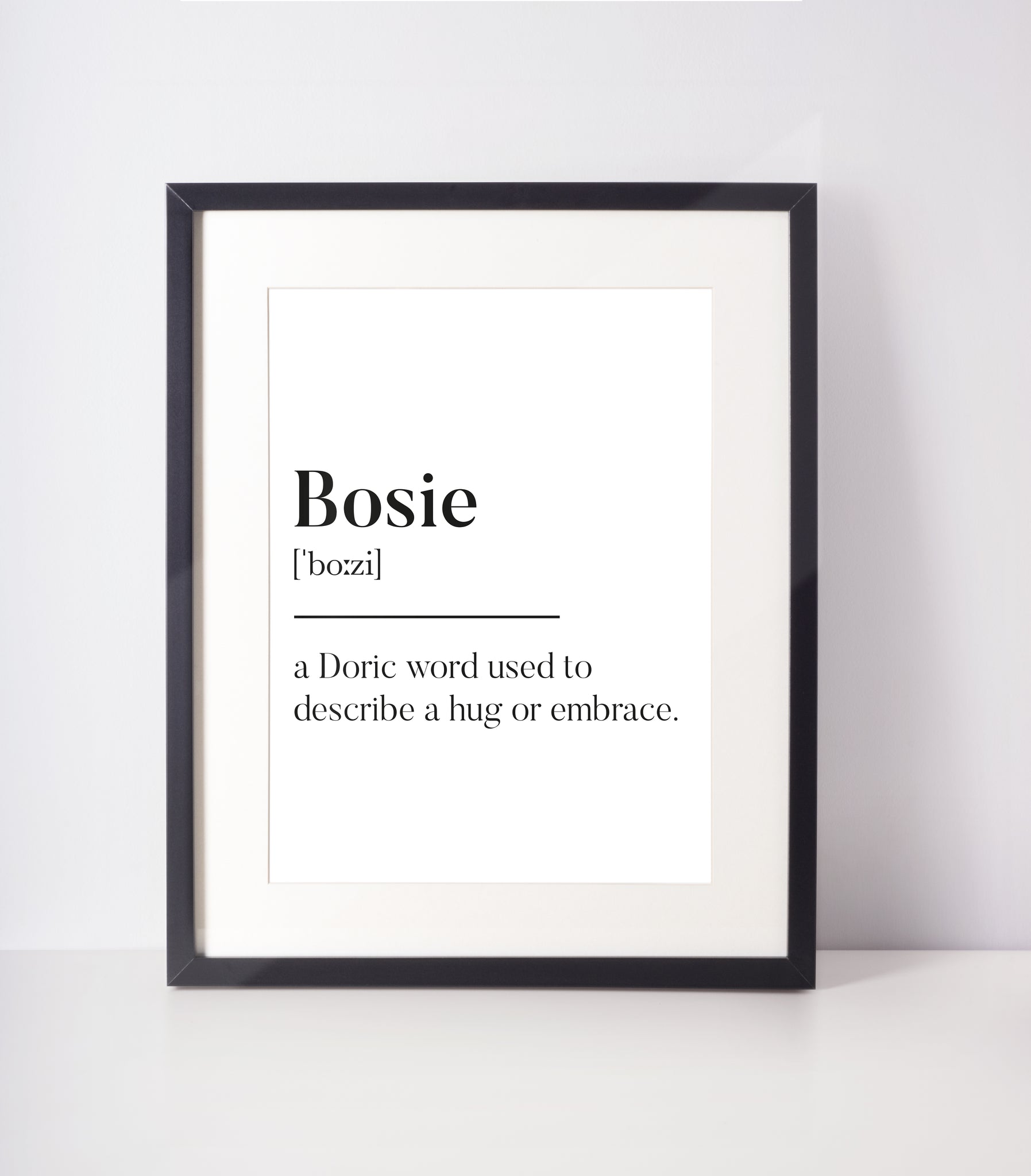 Bosie Scottish Slang Definition Unframed Print