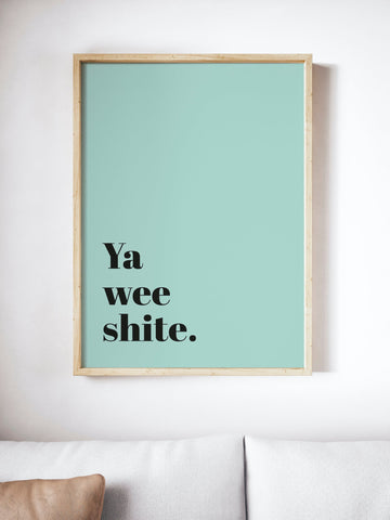 Ya Wee Shite Scottish Slang Colour Unframed Print