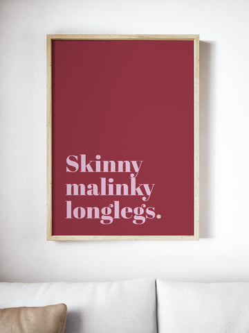 Skinny Malinky Longlegs Scottish Slang Colour Unframed Print