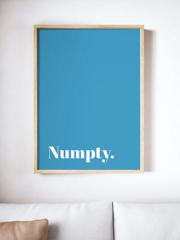 Numpty Scottish Slang Colour Unframed Print