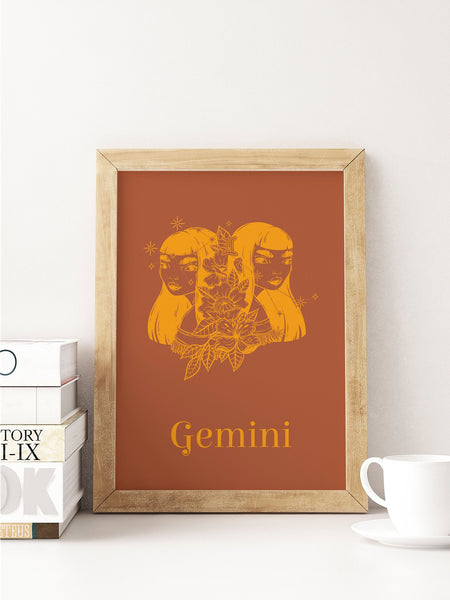 Gemini Birthday Zodiac Horoscope Unframed Print