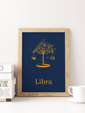 Libra Birthday Zodiac Horoscope Unframed Print