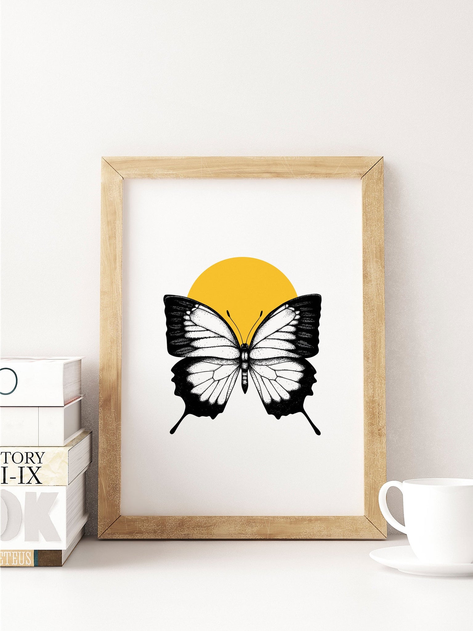 Choose Your Colour Abstract Moth Butterfly Unframed Print