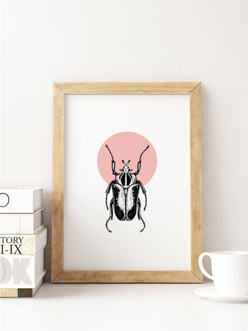 Choose Your Colour Abstract Beetle Unframed Print