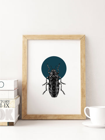 Choose Your Colour Abstract Beetle Unframed Print
