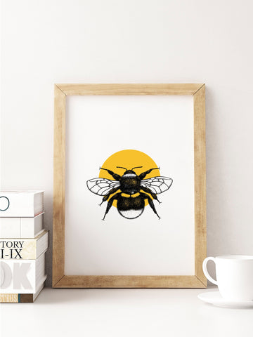 Choose Your Colour Abstract Bumble Bee Beetle Unframed Print
