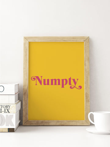 Numpty Scottish Slang Colour Unframed Print