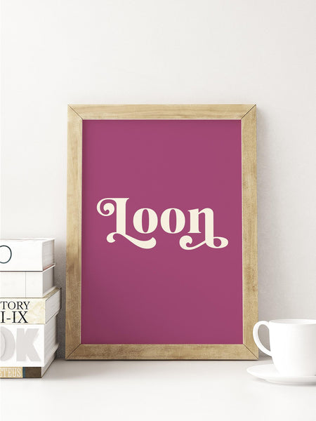 Loon Scottish Slang Colour Unframed Print