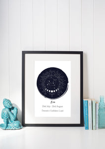 Leo Birthday Zodiac Horoscope Unframed Print