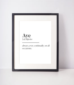 Aye Scottish Slang Definition | Unframed Print Scots Room Decor