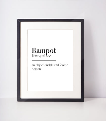 Bampot Scottish Slang Definition | Unframed Print Scots Room Decor