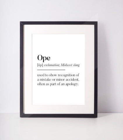 Ope Definition Americanism Unframed Print