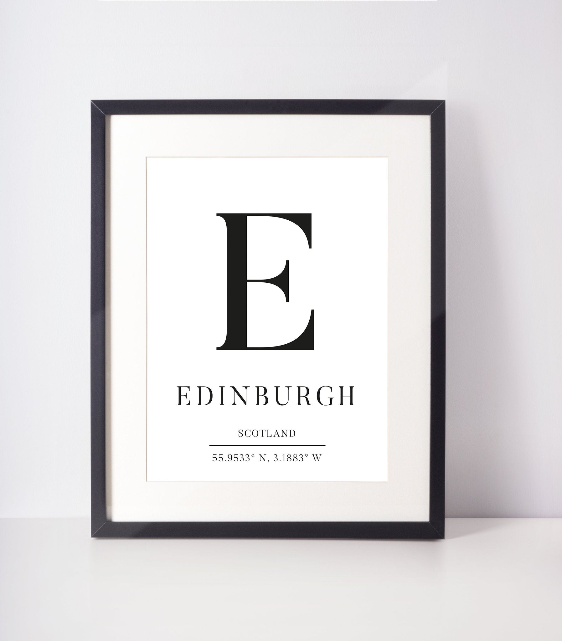 Edinburgh Latitude Longitude Location Unframed Print