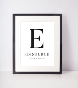 Custom Latitude Longitude Location Unframed Print