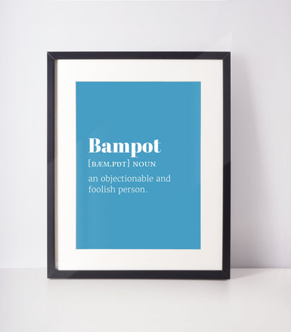 Bampot UNFRAMED PRINT Scots Room Art Decor Home Minimalist Colour Bright Scodef Fun  Scotland Slang Scottish