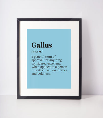 Gallus Choose Your Colour UNFRAMED PRINT Scots Room Decor Minimal Bright Scodef Fun Scotland Slang Scottish