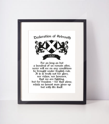 Declaration of Arbroath Scot Scottish Slang Definition Unframed Print