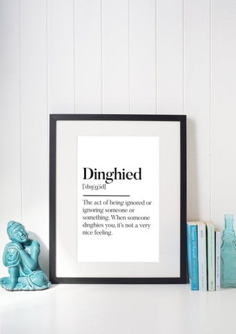 Dinghied Scottish Slang Definition Unframed Print